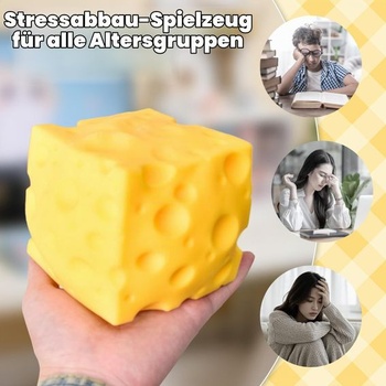 Senzorická mačkacia hračka Cheese Scake, stresová loptička 7 cm TPR