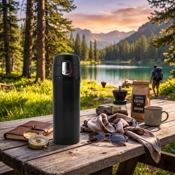 Termoska, 350 ml, nerezová termoska, nepriepustná, bez BPA, do školy, na šport, do vonkajších