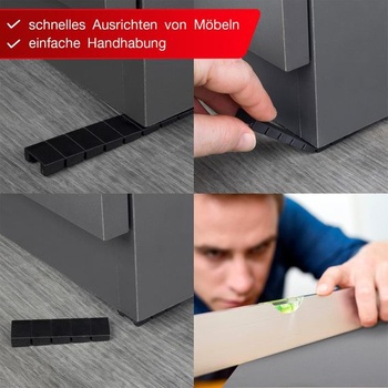 Nábytkové klinky LouMaxx, sada 20 kusov | 8 x 20 x 100 mm, čierne | Plastové klinky s integrovanými