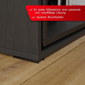 Nábytkové klinky LouMaxx, sada 20 kusov | 8 x 20 x 100 mm, čierne | Plastové klinky s integrovanými