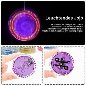 18dílná sada dětských jo-jo s LED světly, responzivní jo-jo pro začátečníky