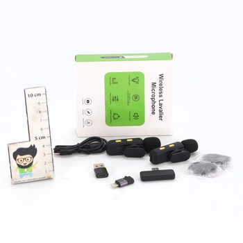 Mini mikrofon pro iPhone, Android a PC - Mini mikrofon Plug & Play s větrnou clonou, bezdrátový