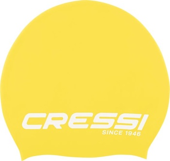 Plavecká čiapka Cressi Loira pre dlhé vlasy, veľkosť M, žltá/biela