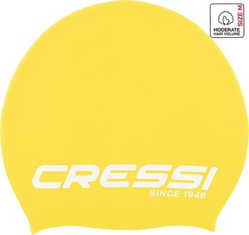 Plavecká čiapka Cressi Loira pre dlhé vlasy, veľkosť M, žltá/biela