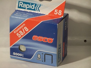 Sponky Rapid Esco typ 58, sponky 8 mm, 5 000 ks, jemné drátěné sponky pro standardní ruční