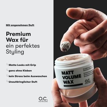 O.C. HAIRCARE Vosk na vlasy - Matný finiš - Silná fixácia a objem - Vosk na vlasy pre mužov -