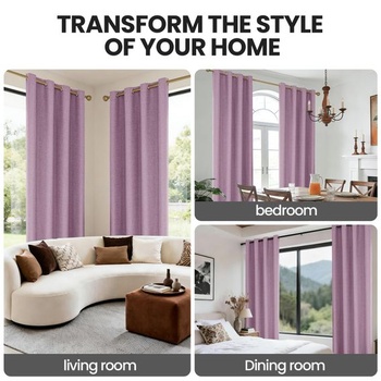 Ystyle 100% nepriehľadné závesy s očkami, imitácia ľanu, 2 kusy, 140x200 cm, zatemňovací ľanový termálny