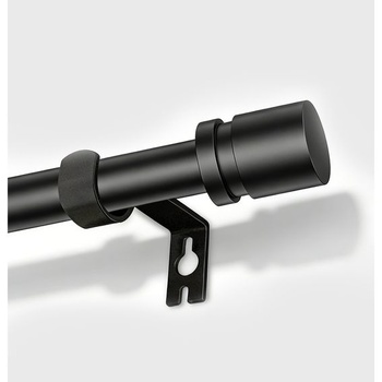 16mm výsuvná tyč na záclony 63-183 cm, čierna tyč na záclony 67-187 cm