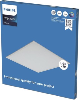 LED panel Philips ProjectLine, 60x60cm, 3200lm, 4000K, vhodný pre počítačové pracovné stanice,