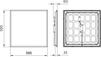 LED panel Philips ProjectLine, 60x60cm, 3200lm, 4000K, vhodný pro počítačové pracovní stanice,