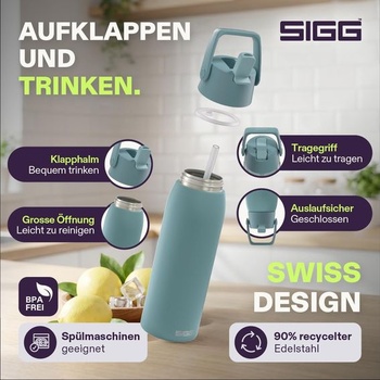 SIGG - Fľaša na vodu z nerezovej ocele - Shield FLIP - Nepriepustná - Ľahká ako pierko - Bez BPA -