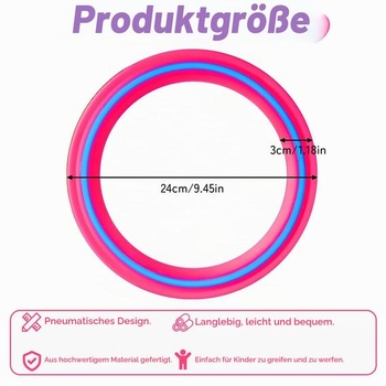 Sada 3 krúžkov na frisbee - 24cm vrhacie krúžky pre vonkajšie hry, záhradu a pláž - Mäkký lietajúci