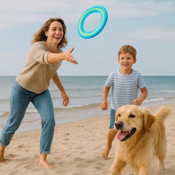Sada 3 krúžkov na frisbee - 24cm vrhacie krúžky pre vonkajšie hry, záhradu a pláž - Mäkký lietajúci