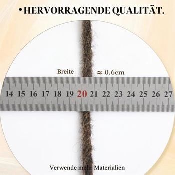 PORSMEER 24 palcové hnedé ombre dredy, predĺženie, 20 prameňov, ručne háčkované dredy, syntetické