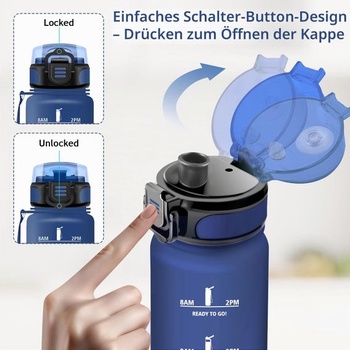 Fľaša na vodu Vikaster Sport, 500ml/1000ml/1500ml, bez BPA, nepriepustná, vhodná pre sýtené nápoje,