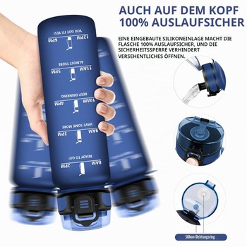 Fľaša na vodu Vikaster Sport, 500ml/1000ml/1500ml, bez BPA, nepriepustná, vhodná pre sýtené nápoje,