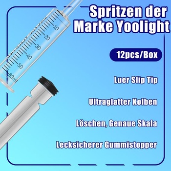 60ml striekačka, 12 opakovane použiteľných striekačiek 60ml, striekačka pre vedecké laboratóriá,