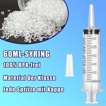 60ml striekačka, 12 opakovane použiteľných striekačiek 60ml, striekačka pre vedecké laboratóriá,