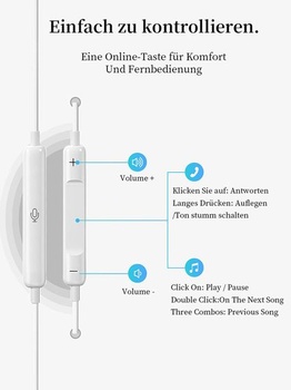 Drôtové slúchadlá pre iPhone, in-ear drôtové slúchadlá pre iPhone s mikrofónom, HiFi stereo audio