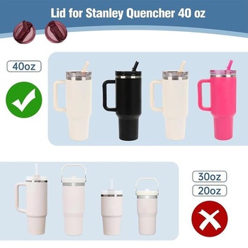Víčka na Stanley Cup, Sada 2 náhradních víček na kelímky o objemu 40 oz se 2 brčky, Opakovaně
