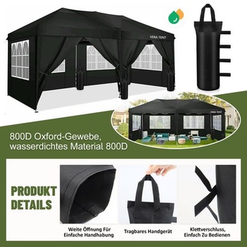 Sada 4 závaží z oxfordskej ocele 800D pre altány, závažia na vrecia s pieskom pre altány 50×20 cm so 4