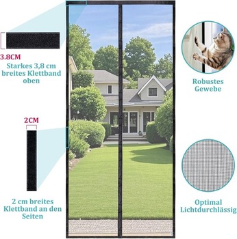 Apalus Prime sieť proti hmyzu na dvere, magnetická ochrana proti hmyzu na balkónové dvere 80x230 cm,