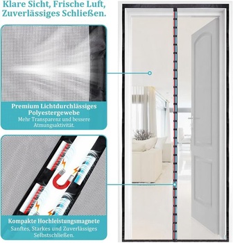 Apalus Prime sieť proti hmyzu na dvere, magnetická ochrana proti hmyzu na balkónové dvere 80x230 cm,