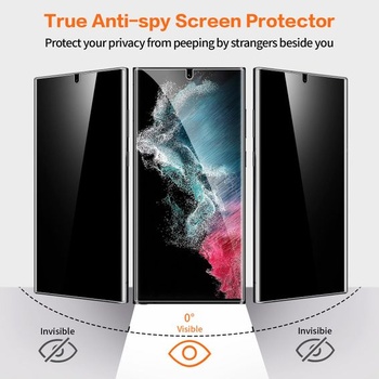 [2 kusy] Ochranná fólie proti špionážnímu okně pro Samsung Galaxy S22 Ultra 5G, 3D zakřivená, plné