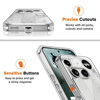 Priehľadný kryt ivoler Non-Yellowing pre Nothing Phone 3, [Vojenská ochrana] Nárazuvzdorný a proti