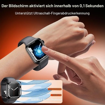 Sada 3 ochranných fólií pro Apple Watch Series 9/8/7 41mm TPU, [automatická instalace] HD čirá