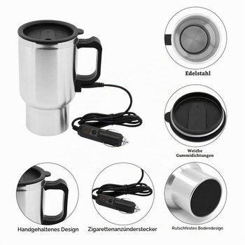 12V autokanvica, 450ml autokanvica so zástrčkou do zapaľovača, vyhrievaný hrnček, prenosná elektrická