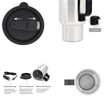 12V autokanvica, 450ml autokanvica so zástrčkou do zapaľovača, vyhrievaný hrnček, prenosná elektrická