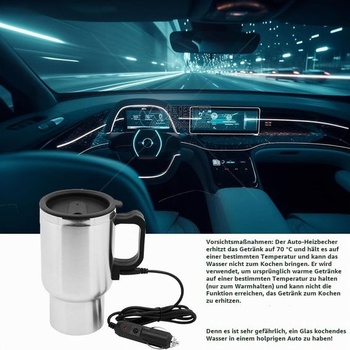 12V autokanvica, 450ml autokanvica so zástrčkou do zapaľovača, vyhrievaný hrnček, prenosná elektrická
