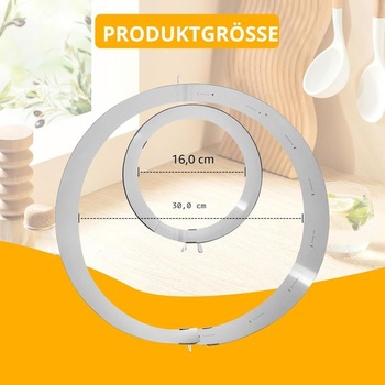 Nastavitelný dortový prstenec, výška 20 cm, nastavitelný dortový prstenec z nerezové oceli Ø 16-30