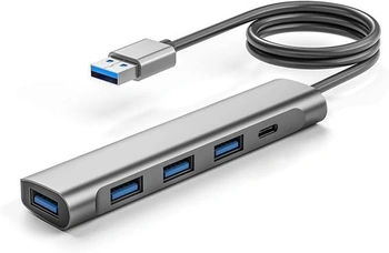 Rozbočovač USB 3.0, ultratenký 5portový adaptér USB-A,…