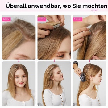 REECHO Clip-in vlasové prodlužování pro objem, sada 2 kusů, 20cm silné vlasové prodlužování pro