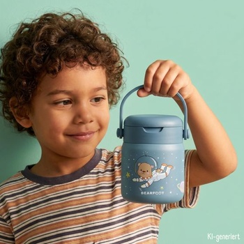 Detská termoska BEARFOOT z nerezovej ocele 500ml (Astro Bear - modrá) Astro Bear - modrá 500ml