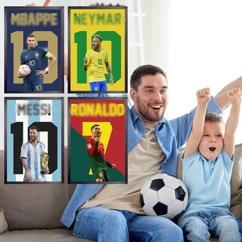Futbalový plagát Ainvliya, plagát superstar futbalu do detskej izby, darčeky športových hviezd