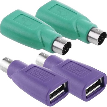 Adaptér PS/2 na USB A (samec/samica) pre PS/2 jack na USB A pre myš a klávesnicu, 4 kusy