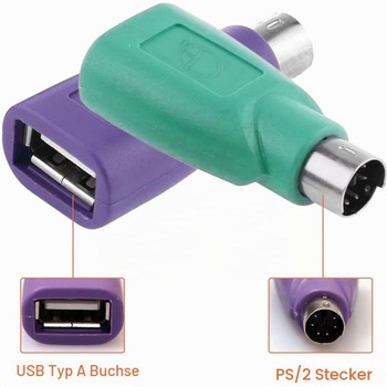 Adaptér PS/2 na USB A (samec/samica) pre PS/2 jack na USB A pre myš a klávesnicu, 4 kusy