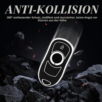 Pouzdro na klíče pro Opel Vauxhall Astra K, Insignia B, Corsa Adam, bílá, stříbrná, 2 tlačítka