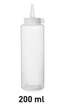 Dávkovacia fľaša HENDI, 3 kusy, 200 ml, LDPE, PP, priehľadná 0,2 l priehľadná