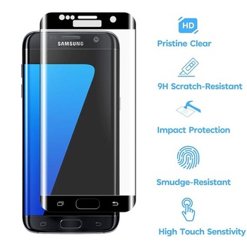 Ochranná fólia na displej pre Samsung Galaxy S7 Edge, 3D celoobrazovkové prekrytie, tvrdosť 9H,