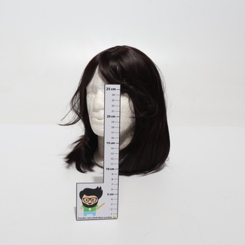 Dámske parochne Sofeiyan, prírodné vlasy s ofinou, 40 cm, tmavo hnedá, žiaruvzdorná syntetická dlhá