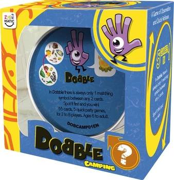 Karetní hra Asmodée Dobble Camping, věk 6+, 2–8 hráčů, doba hraní 15 minut, (v angličtině) –