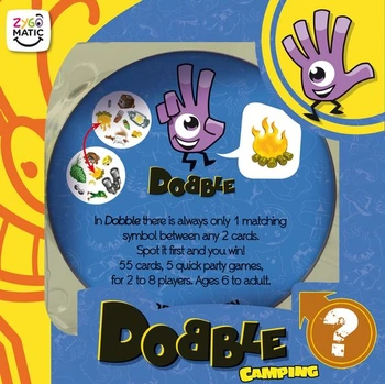 Karetní hra Asmodée Dobble Camping, věk 6+, 2–8 hráčů, doba hraní 15 minut, (v angličtině) –