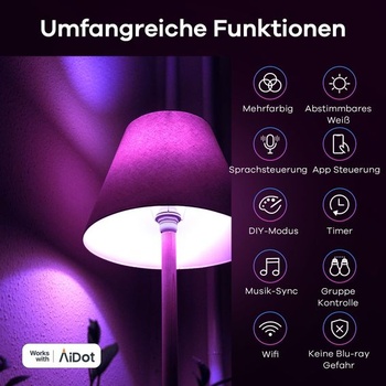 Chytrá RGBTW žárovka Linkind Matter, E27 lampa s Alexou, 45 scén a synchronizace hudby, 16 milionů