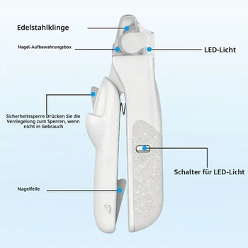 Kleštičky na psí drápky s LED světlem, bezpečné kleštičky na drápky pro domácí mazlíčky s čepelí