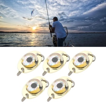 HERCHR 5PCS LED Rybárske návnady Bass Halibut Flasher Rybárske návnady Svetlo Odolné proti korózii