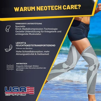Bandáž na nohy a kolená NEOtech Care - úplet z bambusových vlákien - elastická a priedušná - stredná